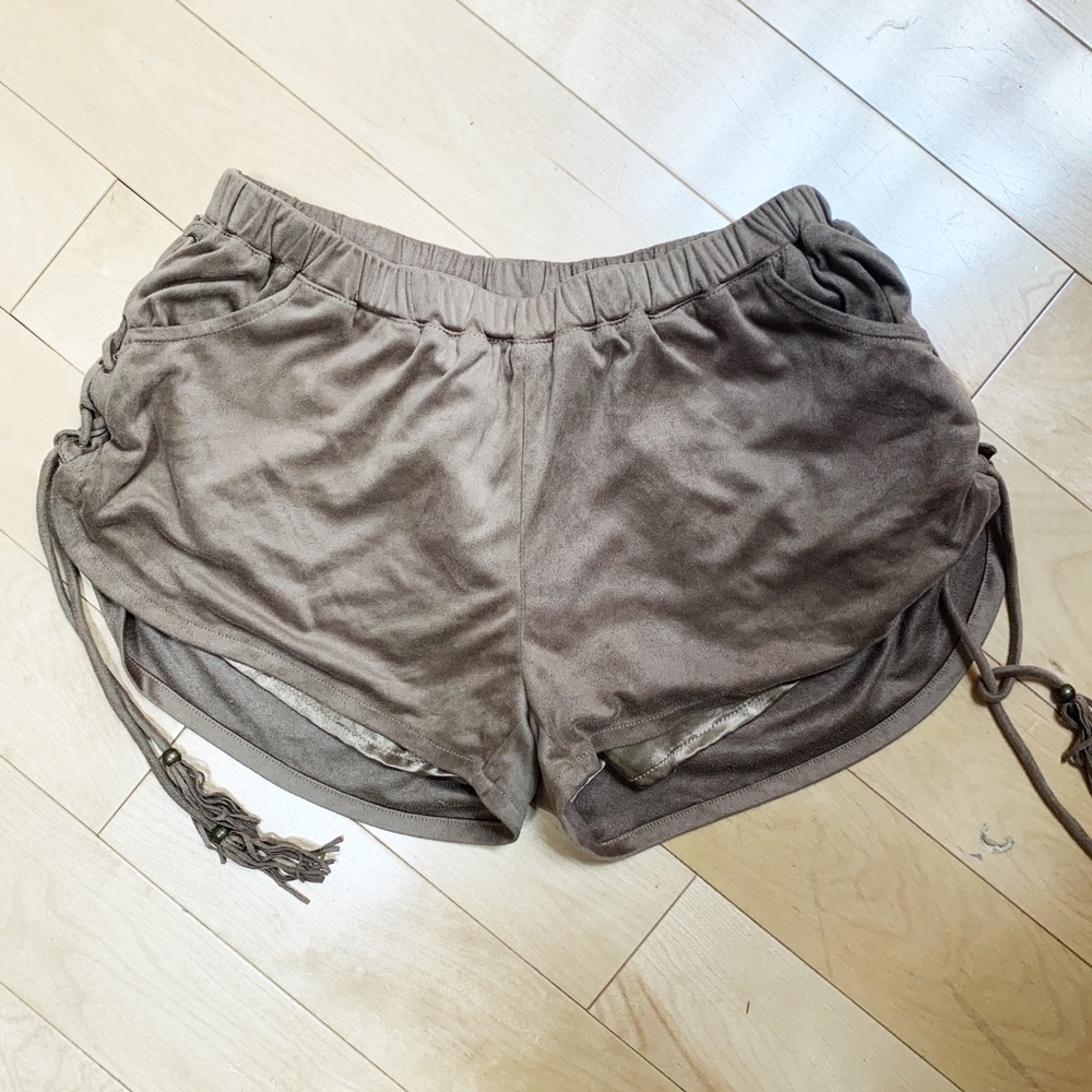 Suede Golden Brown Shorts
